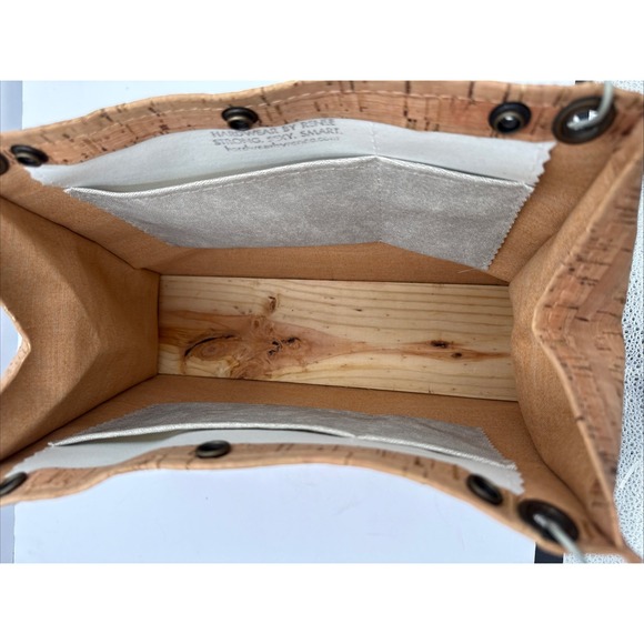 Hardware by Renee Handcrafted Cork Screw Handbag Metal Wire Handles Wood Base - Picture 7 of 9